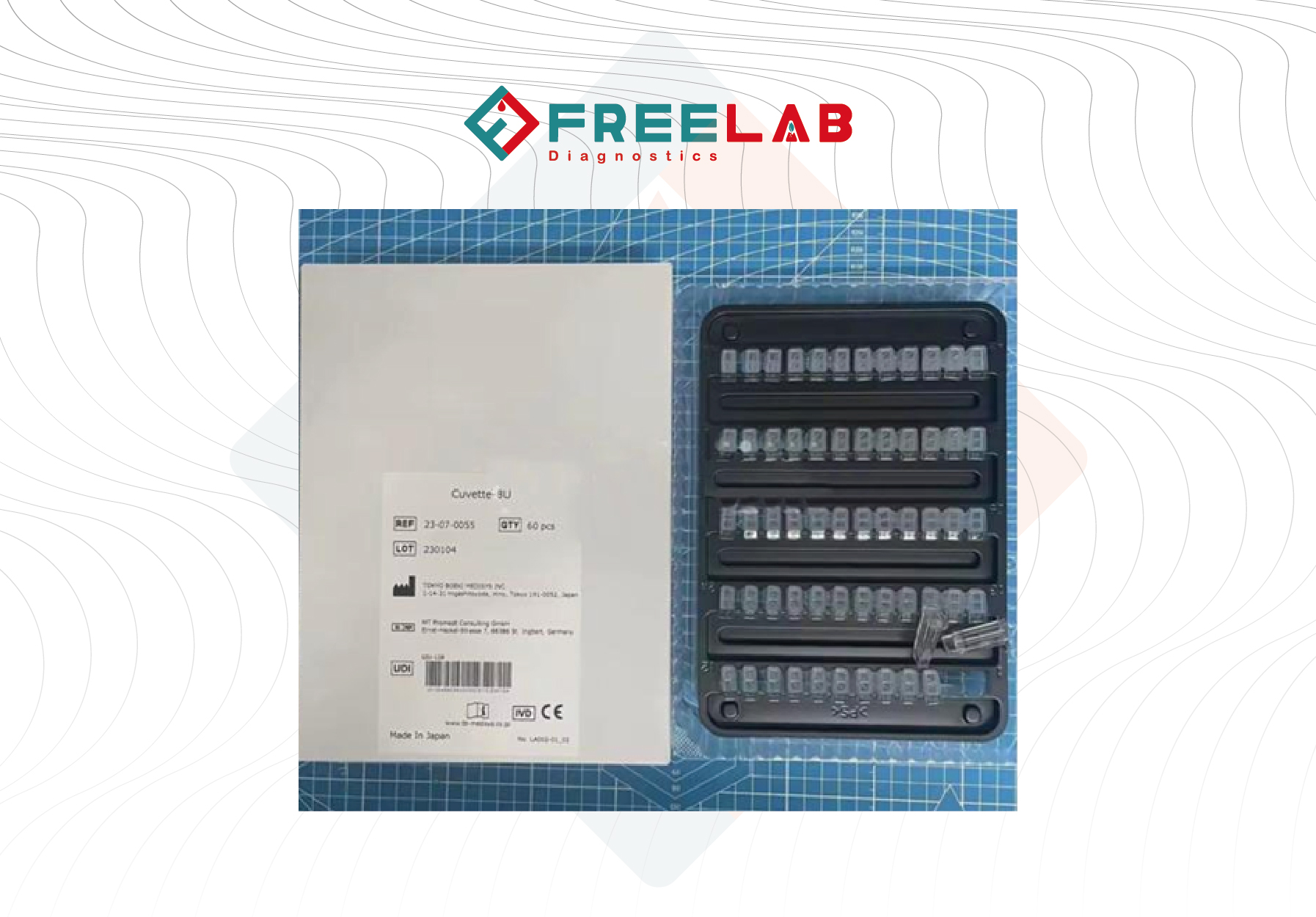 1 package original Biolis 24i Biolis 30i TMS1024 Sapphire Premium 400 Reaction Cuvette Cuvette -8U 23-07-0055